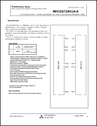 datasheet for MH32S72AVJA-6 by Mitsubishi Electric Corporation, Semiconductor Group