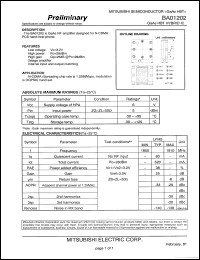 datasheet for BA01202 by Mitsubishi Electric Corporation, Semiconductor Group