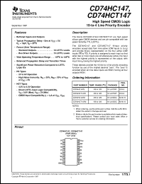 datasheet for CD74HC147E by Texas Instruments