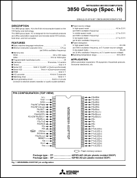 datasheet for M38500MAH-XXXSP by Mitsubishi Electric Corporation, Semiconductor Group