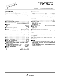 datasheet for M37641M8-FP by Mitsubishi Electric Corporation, Semiconductor Group