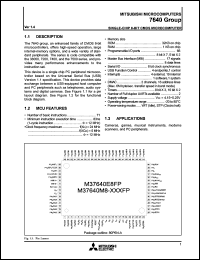datasheet for M37640E8FP by Mitsubishi Electric Corporation, Semiconductor Group