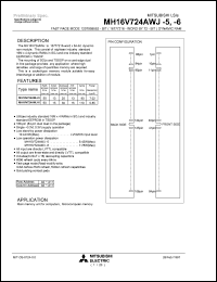 datasheet for MH16V724AWJ-5 by Mitsubishi Electric Corporation, Semiconductor Group