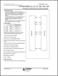 datasheet for MH4S64CBMD-12 by Mitsubishi Electric Corporation, Semiconductor Group