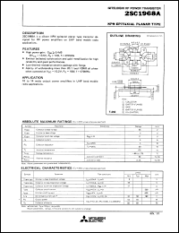 datasheet for 2SC1968A by Mitsubishi Electric Corporation, Semiconductor Group