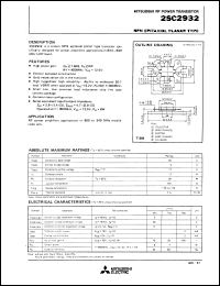 datasheet for 2SC2932 by Mitsubishi Electric Corporation, Semiconductor Group