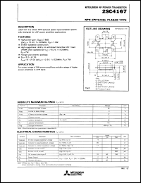datasheet for 2SC4167 by Mitsubishi Electric Corporation, Semiconductor Group