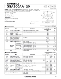 datasheet for GSA300AA120 by SanRex (Sansha Electric Mfg. Co., Ltd.)