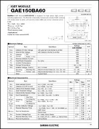 datasheet for GAE150BA60 by SanRex (Sansha Electric Mfg. Co., Ltd.)