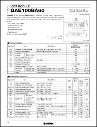 datasheet for GAE100BA60 by SanRex (Sansha Electric Mfg. Co., Ltd.)