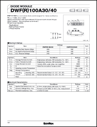 datasheet for DWF100A30 by SanRex (Sansha Electric Mfg. Co., Ltd.)