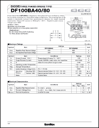 datasheet for DF100BA40 by SanRex (Sansha Electric Mfg. Co., Ltd.)
