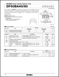 datasheet for DF50BA40 by SanRex (Sansha Electric Mfg. Co., Ltd.)