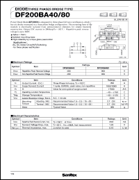datasheet for DF200BA80 by SanRex (Sansha Electric Mfg. Co., Ltd.)