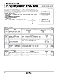 datasheet for DD60HB160 by SanRex (Sansha Electric Mfg. Co., Ltd.)