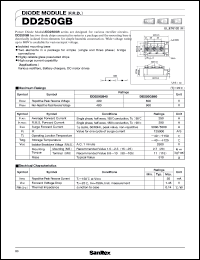 datasheet for DD250GB80 by SanRex (Sansha Electric Mfg. Co., Ltd.)