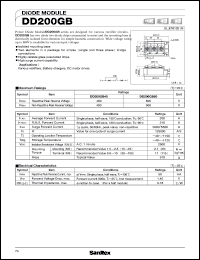 datasheet for DD200GB40 by SanRex (Sansha Electric Mfg. Co., Ltd.)