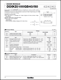datasheet for DD100GB80 by SanRex (Sansha Electric Mfg. Co., Ltd.)