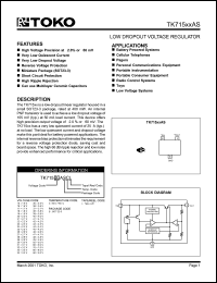 datasheet for TK71543ASCL by 