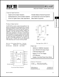datasheet for RF2103PPCBA by RF Micro Devices (RFMD)