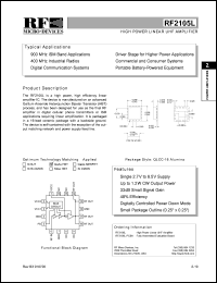 datasheet for RF2105L by RF Micro Devices (RFMD)