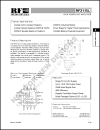 datasheet for RF2115LPCBA by RF Micro Devices (RFMD)