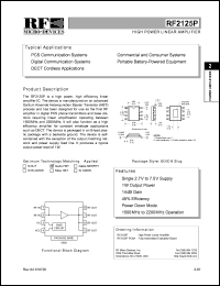 datasheet for RF2125PPCBA by RF Micro Devices (RFMD)