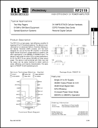 datasheet for RF2119PCBA by RF Micro Devices (RFMD)