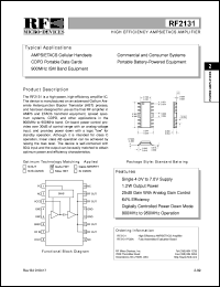 datasheet for RF2131PCBA by RF Micro Devices (RFMD)