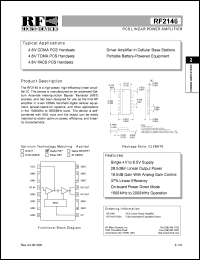 datasheet for RF2146PCBA by RF Micro Devices (RFMD)