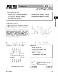 datasheet for RF2161PCBA by RF Micro Devices (RFMD)