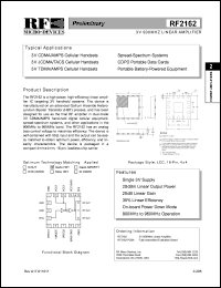 datasheet for RF2162 by RF Micro Devices (RFMD)