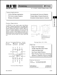 datasheet for RF2163PCBA by RF Micro Devices (RFMD)