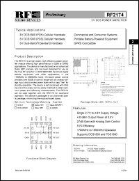 datasheet for RF2174PCBA by RF Micro Devices (RFMD)