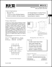 datasheet for RF2172PCBA-H by RF Micro Devices (RFMD)