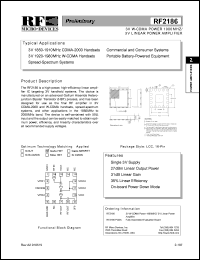 datasheet for RF2186 by RF Micro Devices (RFMD)