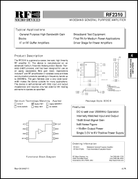 datasheet for RF2310PCBA by RF Micro Devices (RFMD)
