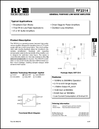 datasheet for RF2314 by RF Micro Devices (RFMD)