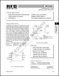 datasheet for RF2302PCBA-L by RF Micro Devices (RFMD)