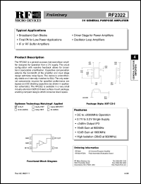 datasheet for RF2322PCBA by RF Micro Devices (RFMD)