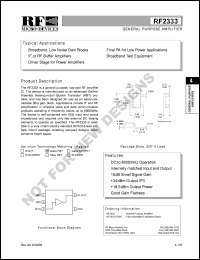 datasheet for RF2333PCBA by RF Micro Devices (RFMD)