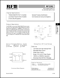 datasheet for RF2362PCBA by RF Micro Devices (RFMD)