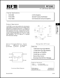 datasheet for RF2365PCBA by RF Micro Devices (RFMD)