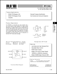 datasheet for RF2366PCBA-PCS by RF Micro Devices (RFMD)