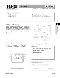 datasheet for RF2368PCBA by RF Micro Devices (RFMD)
