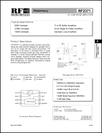 datasheet for RF2371PCBA by RF Micro Devices (RFMD)