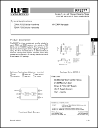 datasheet for RF2377-410PCBA by RF Micro Devices (RFMD)