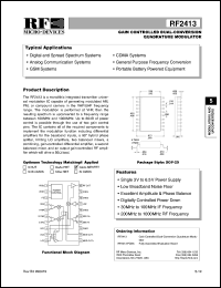 datasheet for RF2413PCBA by RF Micro Devices (RFMD)