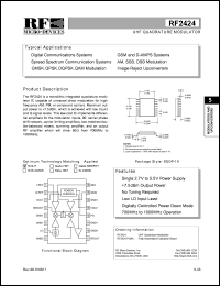 datasheet for RF2424PCBA by RF Micro Devices (RFMD)