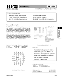 datasheet for RF2484PCBA by RF Micro Devices (RFMD)